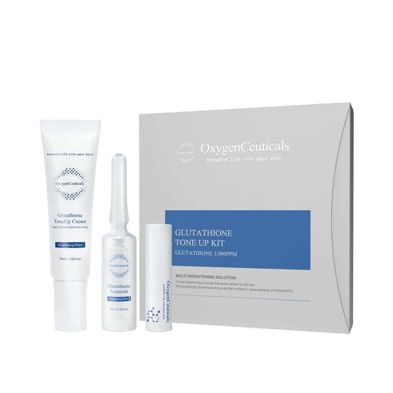 OxygenCeuticals Glutathione ToneUp Kit â€“ Antioxidant Skincare Set with Glutathione and Niacinamide, Ampoule and Cream Duo 2-Piece Set, Made in Korea - Image 1